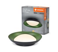 LEDVANCE Orbis Plate Plafón LED, negro-verde, 19W, 1000lm, 3000K, 310mm, 830 blanco cálido, regulable en 3 niveles mediante patadas, protección IP20, tornillos y tacos de montaje incluidos