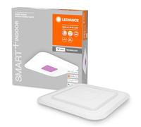 LEDVANCE ORBIS Saddie SMART+ WiFi light 50x50cm, lámpara de techo LED regulable para uso interior, 32W, temperatura de color de 2700-6500K, 3400 lumen, 2 módulos LED RGB, diseño de panel, blanco