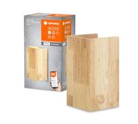 LEDVANCE ORBIS WOOD SMART+ Wi-Fi Leuchte, dimmbare LED Innenwandleuchte, 14W Beleuchtung, Farbtemperatur von 3000-6500K, 600 Lumen, Quadratform aus Echtholz, 21x11cm