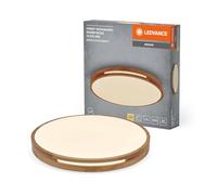 LEDVANCE ORBIS Woodburry Aplique LED/techo con decoración de madera, 24W, 1500lm, 3000K, 390mm de diámetro, 830 blanco cálido, protección IP20, tornillos de montaje y tacos incluidos