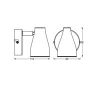 LEDVANCE Pear foco de superficie GU10 1 luz gris