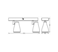 LEDVANCE Pear foco de superficie GU10 2 luz gris