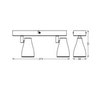 LEDVANCE Pear foco de superficie GU10 2 luz negro