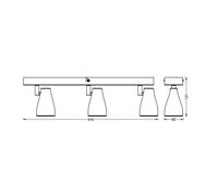 LEDVANCE Pear foco de superficie GU10 3 luz negro