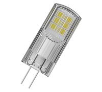 LEDVANCE Pin28. Bombilla led bipin 12V 2,6W 2700K G4. 300 Lumen. Equivalente a halógena de 28W. 15.000 Horas. Dimensiones: 40 X 15mm. Luz cálida.