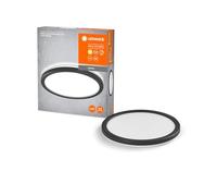 LEDVANCE Plafón ORBIS Ultra Slim 235mm, negro, 15W, 1640lm, homogéneo, luz blanco cálido (3000K) + retroiluminación, regulación de 3 etapas mediante interruptor de pared, ultraplano, protección IP20