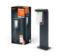 LEDVANCE SMART+ CASCADE 50CM Post-Luminaria LED regulable de pie de color gris oscuro para uso exterior con carcasa de aluminio de alta calidad, control de color RGB, 3000K blanco cálido, 420lm, IP44