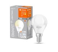 LEDVANCE SMART+ Lámpara LED WIFI,mate, 4,9W, 470lm, forma redonda (Classic P), casquillo E14, luz blanca cálida a 2700K, regulable, control por app o por voz, vida útil de hasta 20.000 HR,Paquete de 4