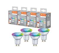 LEDVANCE SMART+ MATTER Lámpara reflectora LED, compatible con Google, Alexa, Apple, cristal, 4,9W, 350lm, GU10, función RGBW y luz blanca, app o control por voz, vida útil de hasta 20.000 horas