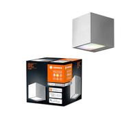 LEDVANCE SMART+ WI-FI BRICK ST RGB 8,5cm-Aplique LED regulable gris oscuro con carcasa de acero inoxidable de alta calidad, cuadrado, control de color RGB, 14W, 3000K blanco cálido, 600 lúmenes, IP44