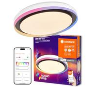 LEDVANCE SMART + WIFI Plafón LED, blanco/negro, 32W, 3400lm, función de luz blanca, regulable, efecto Magic-RGB, larga vida útil, fácil instalación, 2700-6500K