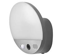 LEDVANCE SMART+ WIFI WALL ROUND CAMERA 10.5cm - lámpara de exterior con detector de movimiento, sensor de luz diurna y cámara HD, control remoto y función de alarma, 15 W, 3000 K, 950 lúmenes, IP 44