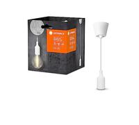 LEDVANCE Vintage 1906 Luminaria colgante BELL E27, blanco, máx. LED de 15W, casquillo E27, baldaquín en forma de embudo, lámpara colgante de interior, combinada con lámparas inteligentes