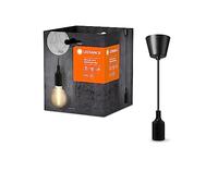 LEDVANCE Vintage 1906 Luminaria colgante BELL E27, negro, máx. luminaria colgante de interior LED de 15W, casquillo E27, baldaquín en forma de embudo o inteligentes
