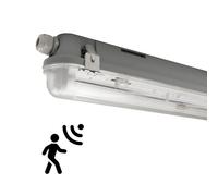 Ledvion - 1 pieza, pantalla estanca, 120cm, IP65, con sensor, Tubo No incluido, lámpara de techo para garaje, de bodega, tubo led, almacén