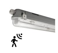 Ledvion - 1 pieza, pantalla estanca, 150cm, IP65, con sensor, Tubo No incluido, lámpara de techo para garaje, de bodega, tubo led, almacén