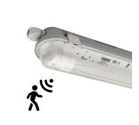 Ledvion - 1 pieza, pantalla estanca, 60cm, IP65, 6.3W, 175 lm/W, Blanco neutro, 4000K, con sensor, lámpara de techo para garaje, de bodega, tubo led, almacén