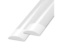 Ledvion 2 piezas pantalla estanca LED 60cm 15W 2100lm 4000K IP20 | Conectable para garaje taller sotano e interiores secos con montaje sencillo