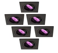 Ledvion - 6X SMART LED Downlights Sevilla, Regulables, RGBWW, WiFi, Negro, 2 Años de Garantía