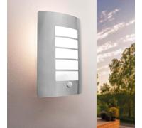 Ledvion aplique de pared LED con sensor gris E27 IP44 | Iluminación automática para entrada, fachada, garaje y sendero