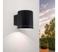 Ledvion aplique solar LED Arche negro | Luz ambiental sin cables para fachada, valla, entrada y terraza