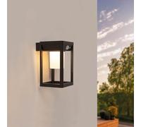 Ledvion - Applique Solare LED da Parete, 2.2W, 3000K, IP44, Negra y Cuadrada, Con Sensor de Movimiento, Energía Solar, Eficiente y Resistente al Clima