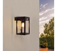 Ledvion - Applique Solare LED da Parete, 2.2W, 3000K, IP44, Negra y Cuadrada Transparente, Con Sensor de Movimiento, Energía Solar, Eficiente y Resistente al Clima