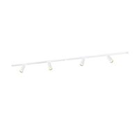 Ledvion - Sistema de rieles iluminacion, 2m, Carril Monofasico, Sin bombilla GU10, Blanco, 4x Foco de techo Orientable GU10, Lampara techo, plafon led techo cocina, luces led, focos led interior techo
