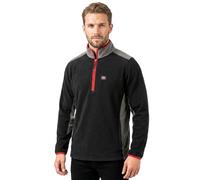 Lee Cooper Forro Polar Hombre Media Cremallera - Sudadera Trabajo Térmica Anti Bolas con Bolsillos Detalles Reflectantes Workwear Invierno (Negro/Gris, M)