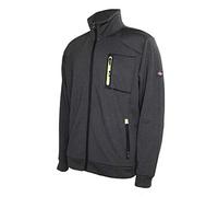 Lee Cooper LCJKT124 ropa de trabajo para hombre Full Zip térmica anti píldora capa de la chaqueta Bonded Fleece trabajo, carbón de leña Marl, Grande