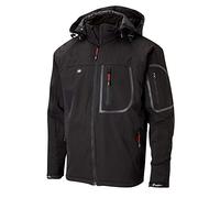 Lee Cooper LCJKT407W ropa de trabajo a prueba de viento y transpirable impermeable Mens Seguridad en el Trabajo alineado completamente Chaqueta Soft Shell, Negro, 2X-Large