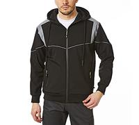 Lee Cooper LCJKT458 para hombre ropa de trabajo Softshell chaqueta con capucha, Negro, Grande