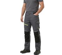 Lee Cooper LCPNT246 Pantalón de Trabajo Cargo, pantalón Multiusos, elástico, con Detalle Hi-Vis para Hombre, Gris/Negro, 42W / 31L