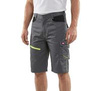 Lee Cooper Pantalón Corto Trabajo Hombre Alta Visibilidad - Hi Vis Short Reflectante Stretch Cargo con Bolsillos Multi Bolsillos Ligero (Gris/Negro, 30W)