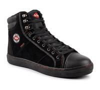 Lee Cooper LCSHOE022 Ropa de trabajo para mujer Unisex Estilo retro Béisbol Entrenadores de seguridad en el lugar de trabajo SB SRA Botas, Bota Negra, 44 EU
