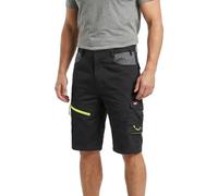 Lee Cooper Pantalón Corto Trabajo Hombre Alta Visibilidad - Hi Vis Short Reflectante Stretch Cargo con Bolsillos Multi Bolsillos Ligero (Negro/Gris, 32W)