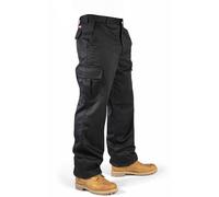 Lee Cooper Pantalón Trabajo Hombre Cargo 245 GSM - Workwear Resistente Multi Bolsillos Fácil Cuidado, Pantalón Seguridad Regular Fit Botón Cremallera (negro, 40W / 31L)
