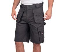 Lee Cooper Ropa de trabajo LCSHO810 Durable tejido flexible cómodo trabajo seguridad cargo pantalones cortos de los hombres, Gris, 34W