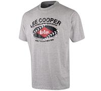 Lee Cooper Workwear Camiseta de trabajo estampada para hombre Camiseta de trabajo de manga corta con cuello redondo, Gris jaspeado, XXL