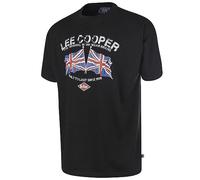 Lee Cooper Workwear Camiseta de trabajo estampada para hombre Camiseta de trabajo de manga corta con cuello redondo, Negro, XXL