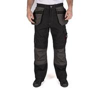 Lee Cooper Workwear LCPNT224 Pantalón de Carga para Hombre con múltiples Bolsillos, Funda contrastante, Bolsillos para Rodilleras y Carga Superior, Negro, 38W / 33L