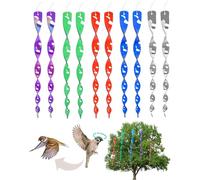 LEEQBCR 10 PCS Varillas Reflectantes Repelentes de Pájaros, Ahuyentador Palomas, Espiral de Viento Reflectante, Espantapajaros Exterior, Reflectante para Control de Aves, para Balcón Árboles Frutales