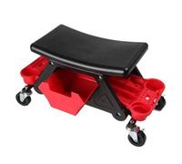 LeeQinersw Asiento de Taburete Rodante Banco Mecánico Silla Taller con Ruedas de y Cajón Rojo Asiento Curvo de PE para Comodidad Prolongada Adecuado para