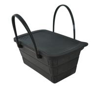 LeeQinersw Cubo de Hielo Plegable Cubitera Recipiente Bebidas de Silicona con Estructura Metálica Reforzada y Asa Ahorro de Espacio y Uso Versátil Adecuado para, Negro, Plegable con Tapa