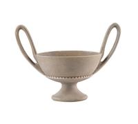 LeeQinersw Cuenco con Pedestal Decorativo Acabado Efecto Piedra, Tazón Pedestal, Diseño Clásico Europeo, Recipiente, para Recibidor, Arcilla