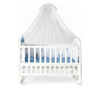 LeeQinersw Cuna Mecedora para Bebé Cuna Minicuna Cama con Base Curvada para Balanceo Suave Estructura de Pino con Barrotes Colchón Acolchado y Dosel de Malla con