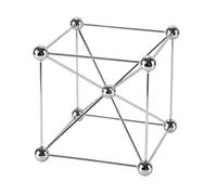 LeeQinersw Estructura Cúbica con Varillas | Diseño Geométrico Moderno, Estatua, Estilo Minimalista Contemporáneo, Decoración, para Salón, Oficina, Plata