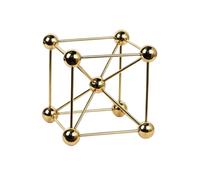 LeeQinersw Estructura Cúbica con Varillas | Diseño Geométrico Moderno, Estatua, Estilo Minimalista Contemporáneo, Decoración, para Salón, Oficina, Oro