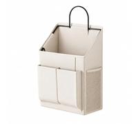 LeeQinersw Organizador Pared con Bolsillo Malla Ligero Organizador Colgan Cabecera Gran Capacidad Bolsa Almacenamiento para Estudians, Cama Elevada, Crema