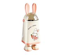 LeeQinersw Papelera con Tapa Cubo de Basura Bote de Residuos Cesto de Desechos Figura Encantadora con Patas Plástico de Dos y Bolsa Oculta Cierre Contra Olores, Rosa, Conejo Orejas Largas